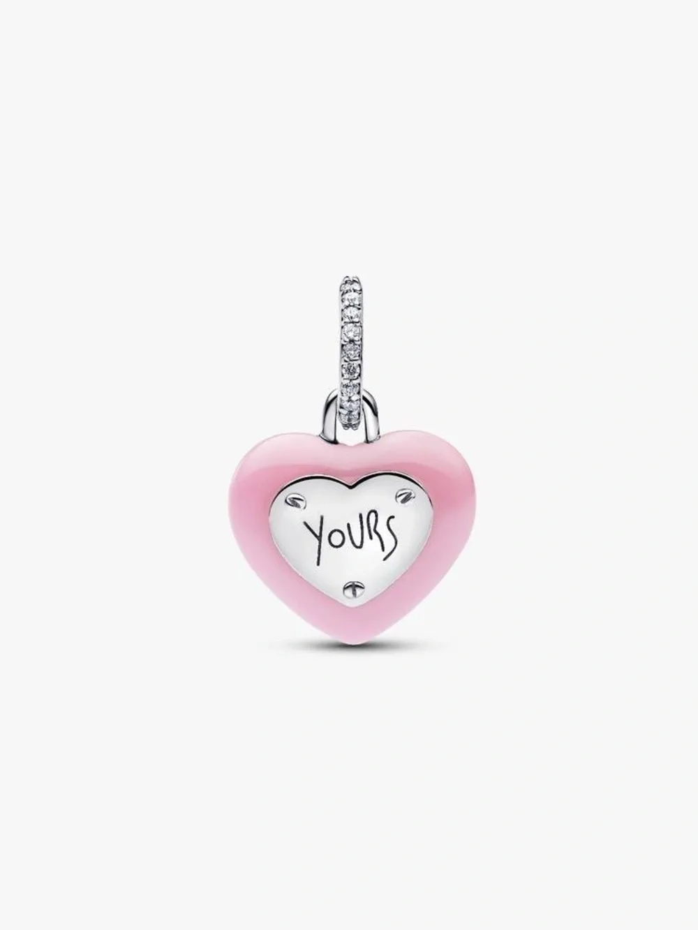 Pandora Pink Ceramic Heart Padlock Dangle Charm